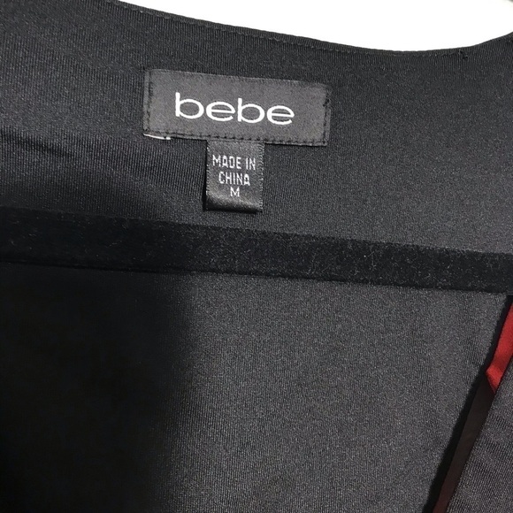 Bebe Orange Black Red Colorblock Asymmetrical D46 - Picture 4 of 7